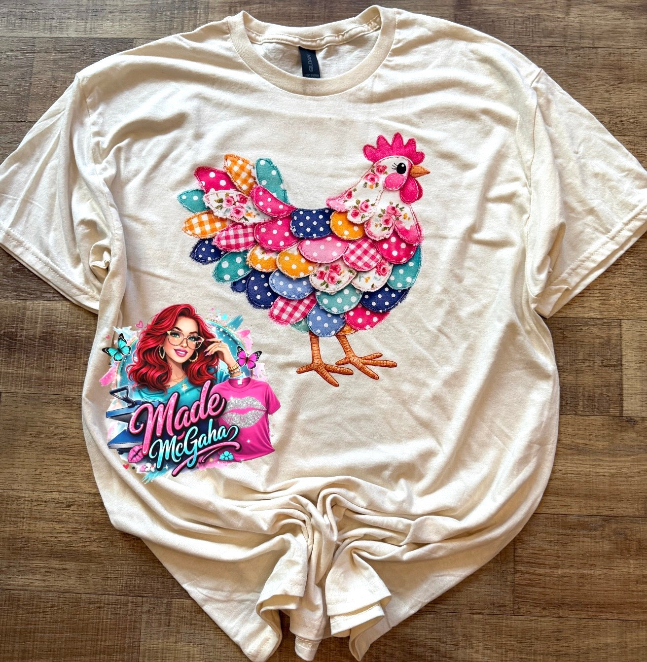 Quilted chicken shirt