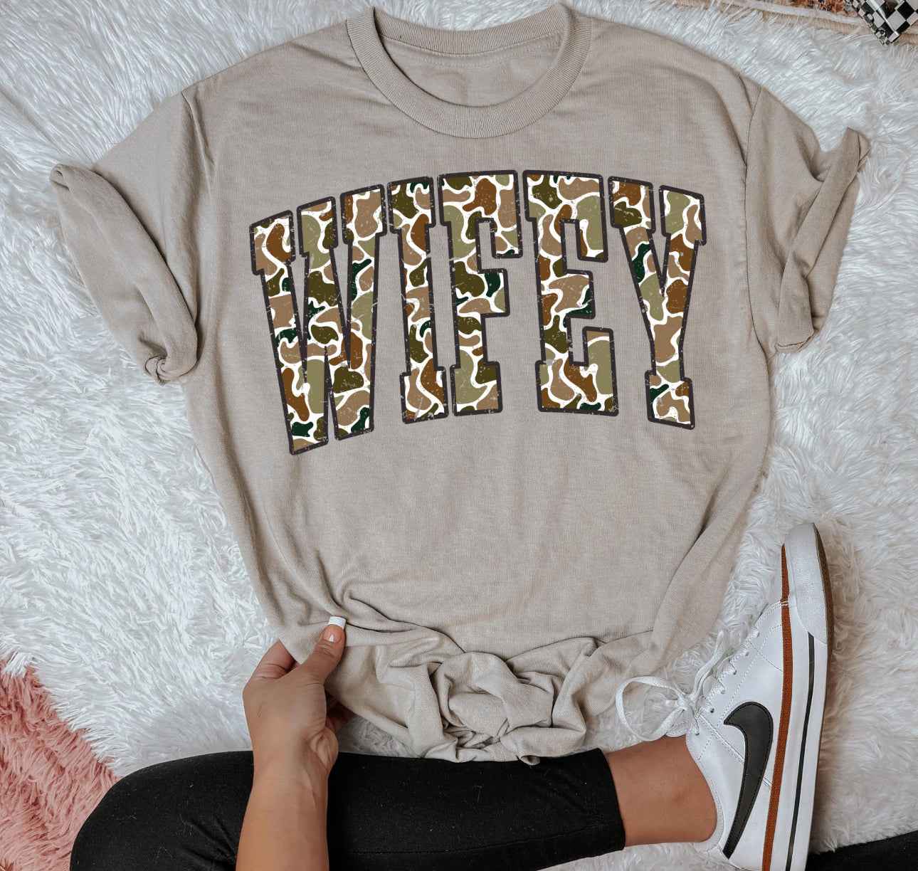 Camo wifey shirt