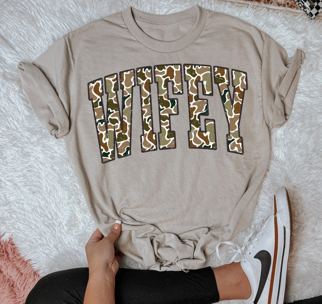 Camo wifey shirt